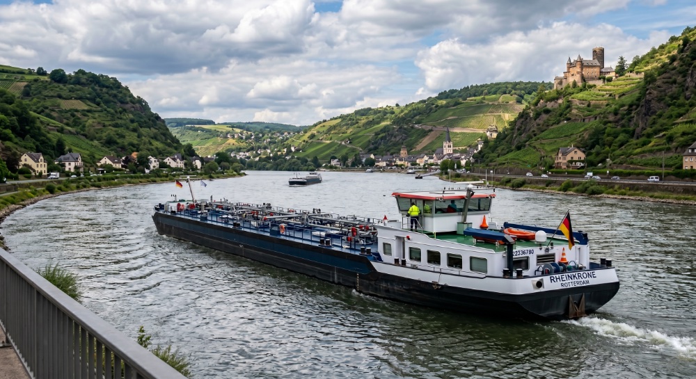 Tankschiff auf europäischer Wasserstrasse